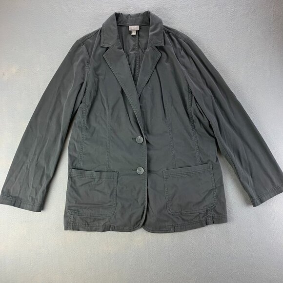 J. Jill Jackets & Blazers - J Jill Blazer Jacket Gray Medium Lightweight Casual Stretch Two Button Workwear